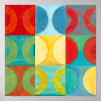 Bright Pop Art with Circles and Squares