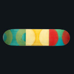 Bright Pop Art with Circles and Squares Skateboard<br><div class="desc">Fluorescent is not just for lights anymore as proven by this wonderfully bright pop art piece. This print is a mash of square grids with coloured circles inside. If you love abstract art you'll love this print!</div>
