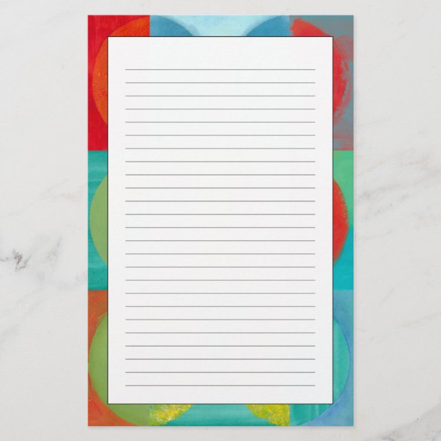 Bright Pop Art with Circles and Squares Stationery (Front)