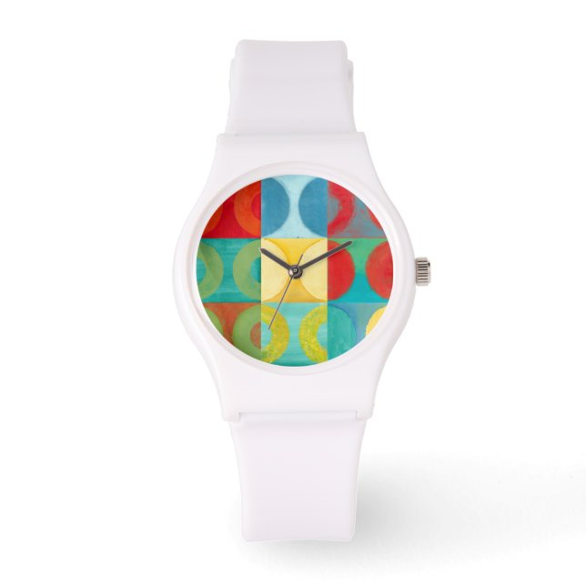 Bright Pop Art with Circles and Squares Watch (Front)