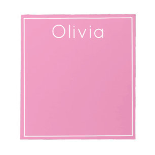 Bright Pop of Colour Personalised Notepad, Pink Notepad