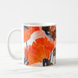 Bright Poppies Imprints: Seamless Art Coffee Mug