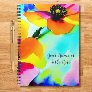 Bright Poppies Your Name Custom Mother's Day Notebook