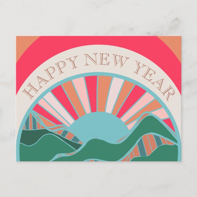 Bright Positive New Year  Holiday Postcard (Front)