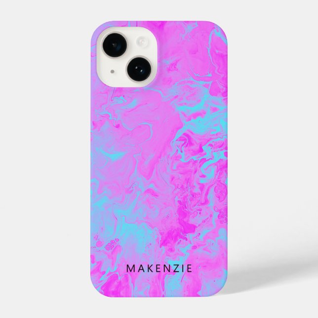 Bright poured paint personalised iPhone case (Back)