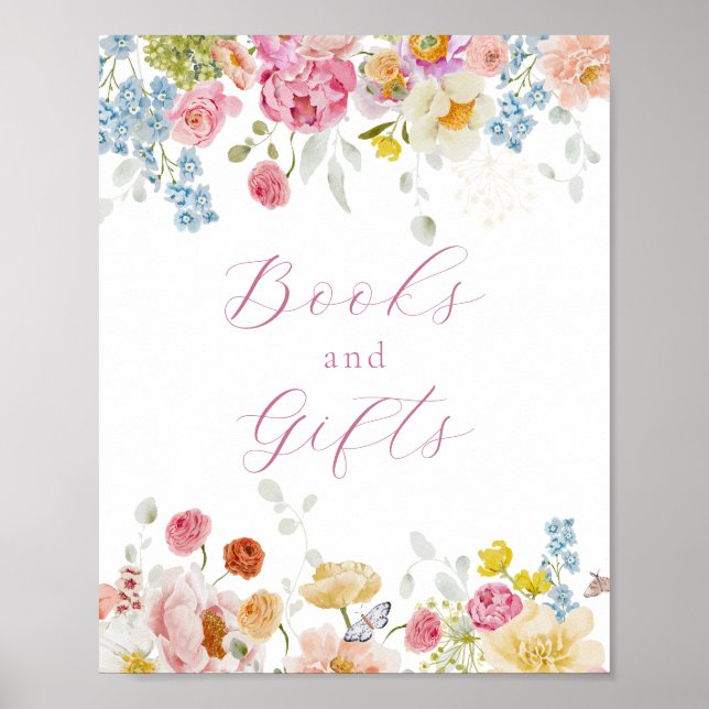 Bright Pretty Flowers Books and Gifts Sign (Front)