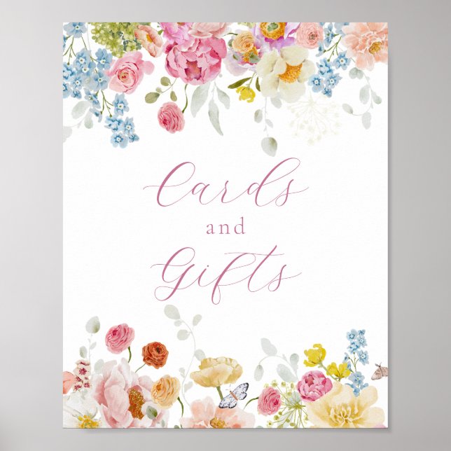 Bright Pretty Flowers Cards and Gifts Sign (Front)
