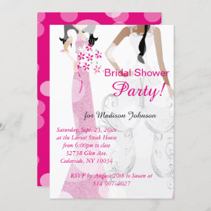 Bright Pretty Pink Bridal Shower Invitation