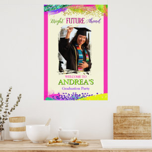 Bright Promising Future Ahead Graduation Party Poster