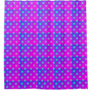 Bright Purple and Aqua Pattern Shower Curtain