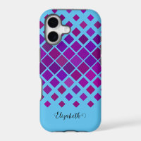Bright Purple and Blue Square Pattern
