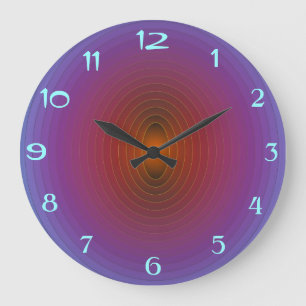 Bright Purple/Aqua> Fractual Patterned WallClock
