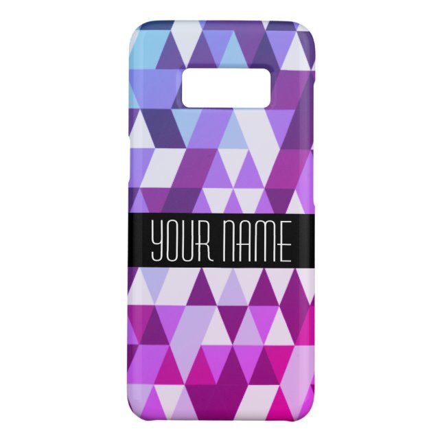 Bright Purple Blue Triangle Geometric Pattern Case-Mate Samsung Galaxy Case (Back)