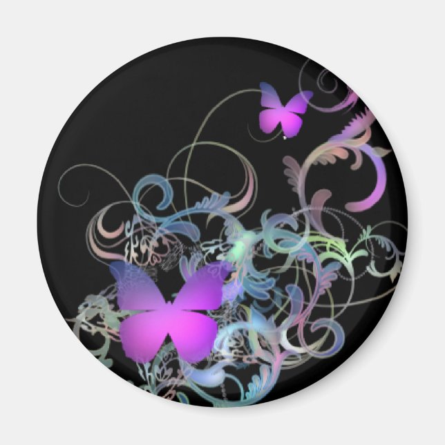 Bright Purple Butterfly Magnet (Front)