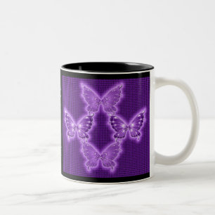 Bright Purple Butterfly Pattern Mug