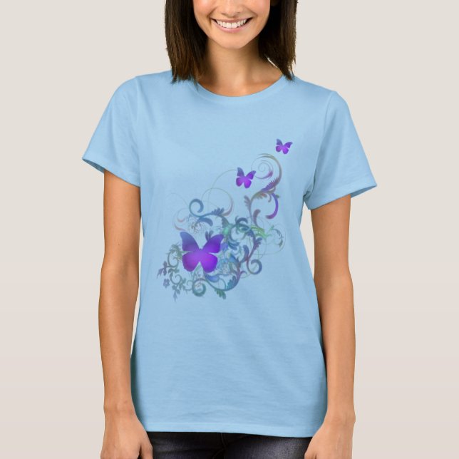 Bright Purple Butterfly T-Shirt (Front)