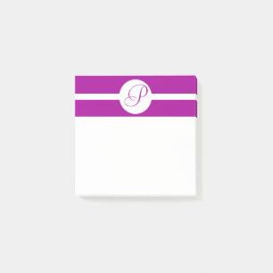 Bright Purple Circle Monogram Post-it Notes