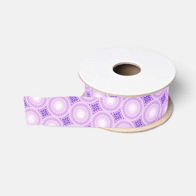 Bright purple circles pattern grosgrain ribbon (Spool)