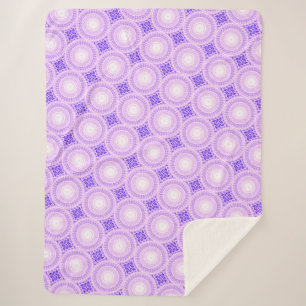 Bright purple circles pattern sherpa blanket