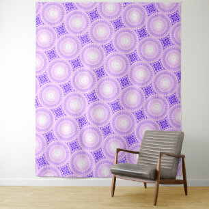 Bright purple circles pattern tapestry