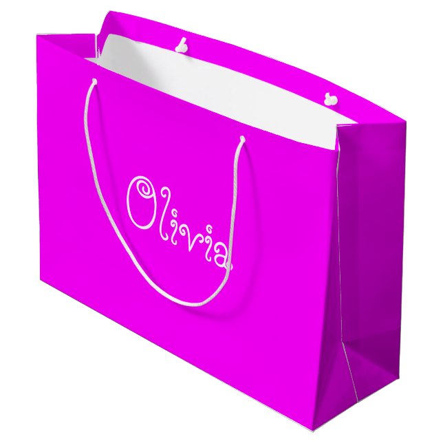 Bright Purple Colour Baby Shower Gift Bag (Back Angled)