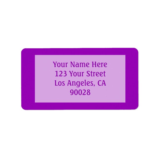 bright purple colour label (Front)