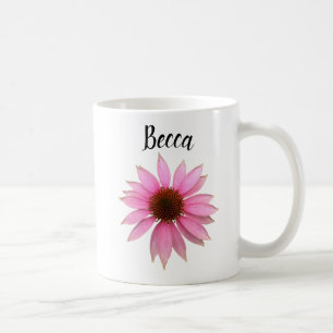Bright Purple Coneflower Personalised Mug