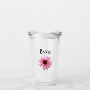 Bright Purple Coneflower Personalized Acrylic Tumbler
