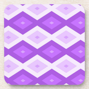 Bright purple diamond pattern coaster