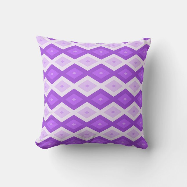 Bright purple diamond pattern cushion (Front)