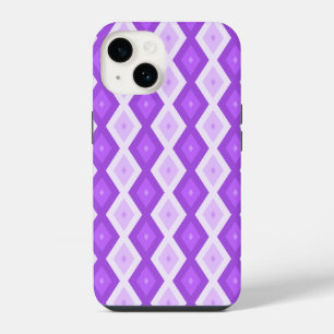 Bright purple diamond pattern iPhone 14 case