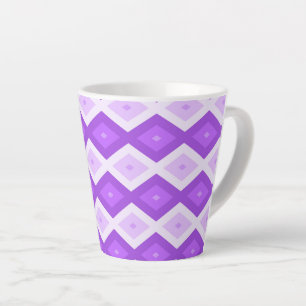 Bright purple diamond pattern latte mug