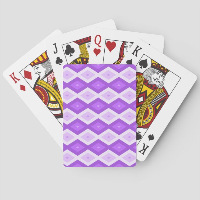 Bright purple diamond pattern playing cards (Back)