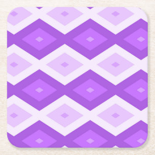 Bright purple diamond pattern square paper coaster