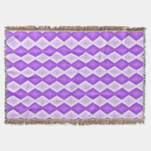 Bright purple diamond pattern throw blanket