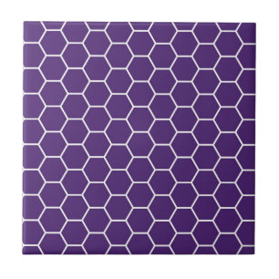 Bright Purple Geometric Honeycomb Hexagon Pattern Tile