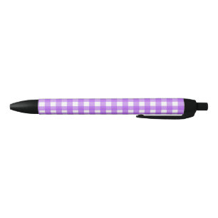 Bright purple gingham black ink pen