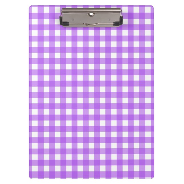 Bright purple gingham clipboard (Front)