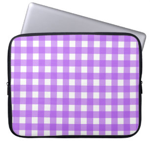 Bright purple gingham laptop sleeve