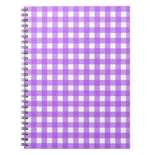 Bright purple gingham notebook
