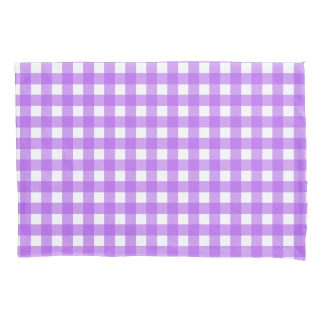 Bright purple gingham pillowcase (Front)