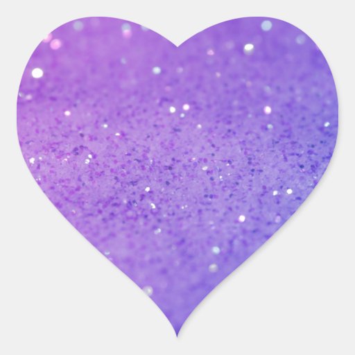 Bright Purple Glitter - Shiny, Sparkles Heart Sticker | Zazzle