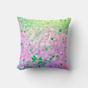 BRIGHT PURPLE GREEN PIXEL DESIGN CUSTOM CUSHION