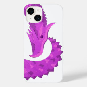 Bright purple heart dragon on white Case-Mate iPhone 14 case