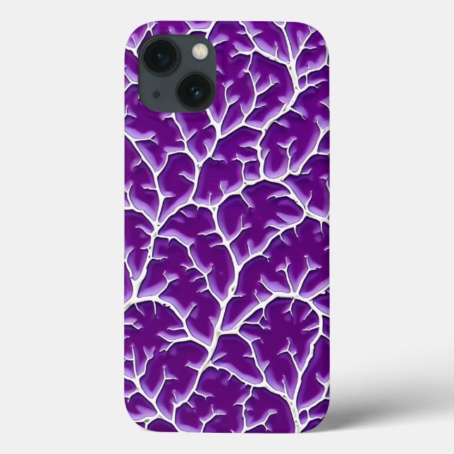 Bright Purple iPhone Case Organic Vein Style (Back)