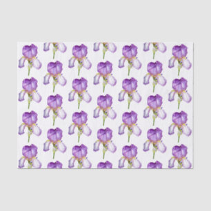Bright Purple Iris Pattern Tissue Paper