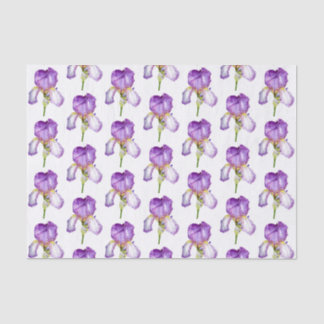 Bright Purple Iris Pattern Tissue Paper