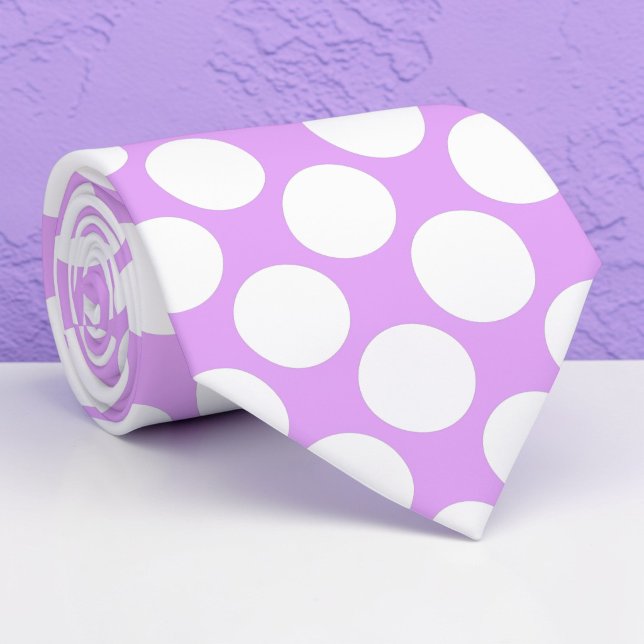 Bright Purple Jumbo Polka Dots Custom Necktie (Creator Uploaded)