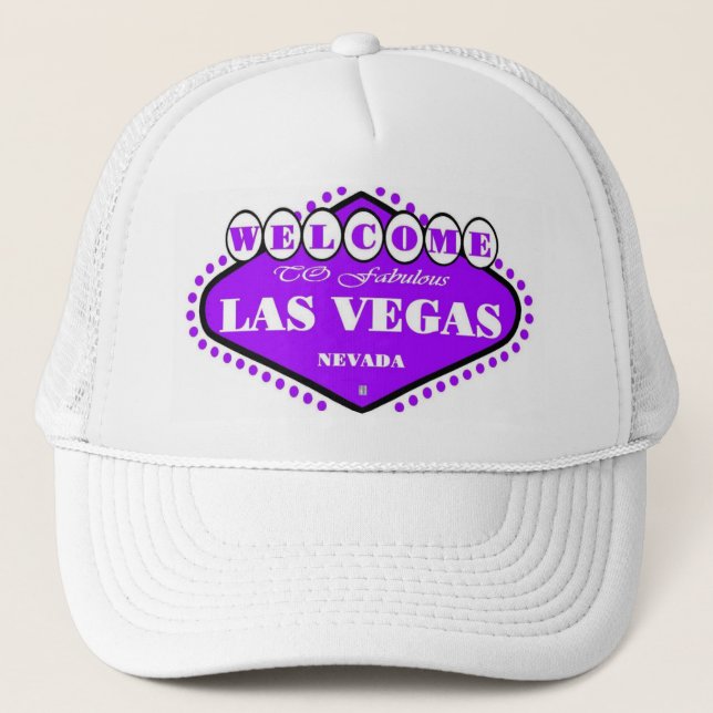 BRIGHT Purple Las Vegas Sign Cap (Front)