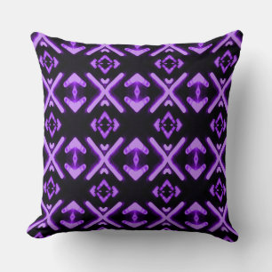 Bright Purple Neon Double-Sided Throw Pillow